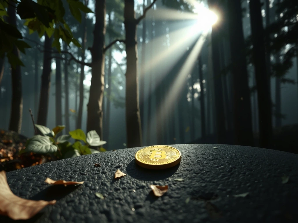 Złota moneta na tle cienia